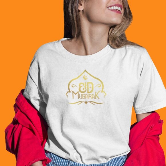 Gold Eid Mubark Lettering and Typography T-Shirt | Ramadan Kareem T-shirt - Picture 7 of 10
